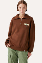 WWF Market-Yusufçuk Q-Zip Sweatshirt - Kahverengi-Sweatshirts & Hoodies-4-fleurdirect.live