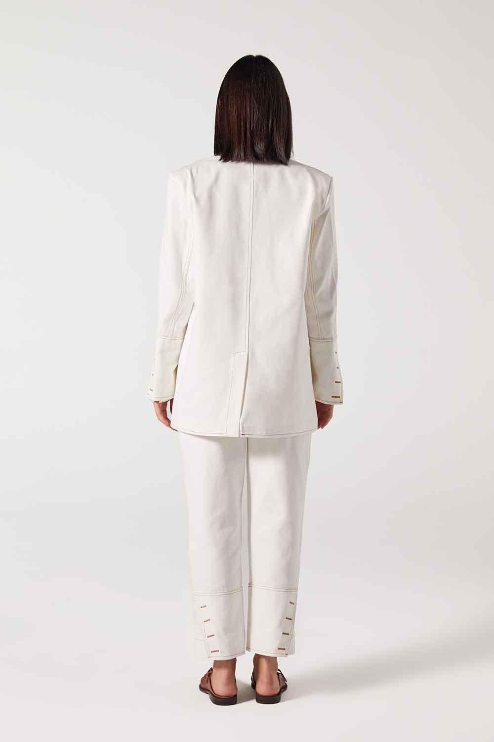 Wabi Sabi-Christopher Beyaz Kot Pantolon-Kot Pantolon-3-fleurdirect.live
