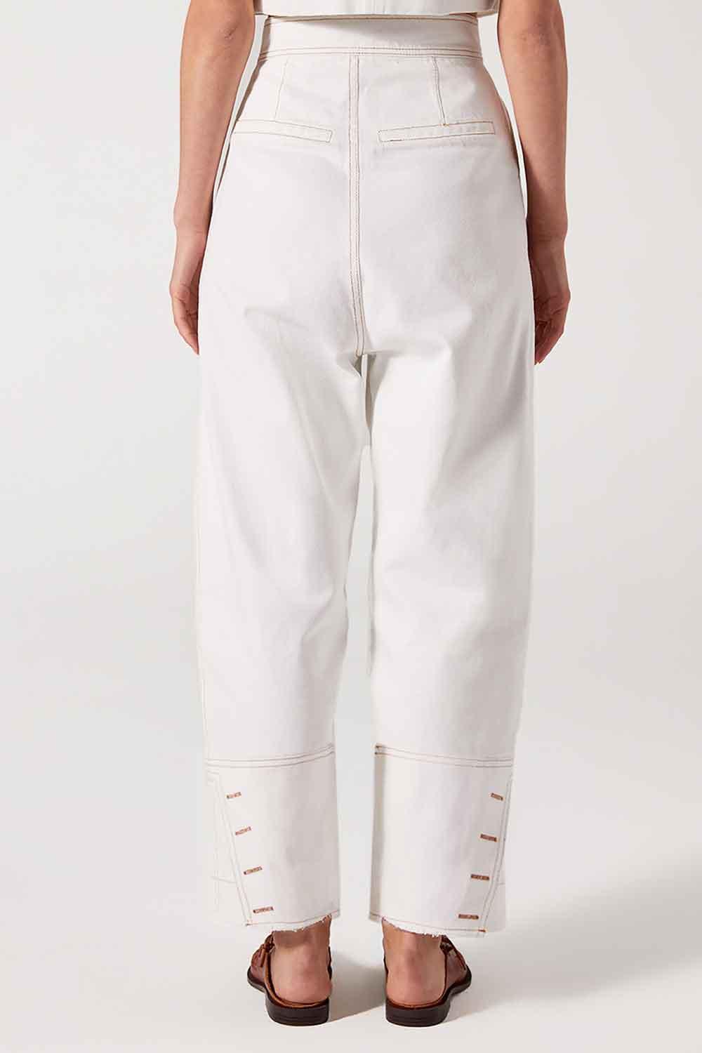Wabi Sabi-Christopher Beyaz Kot Pantolon-Kot Pantolon-5-fleurdirect.live