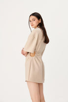Wabi Sabi-Dorato Bej Elbise-Elbise-7-fleurdirect.live