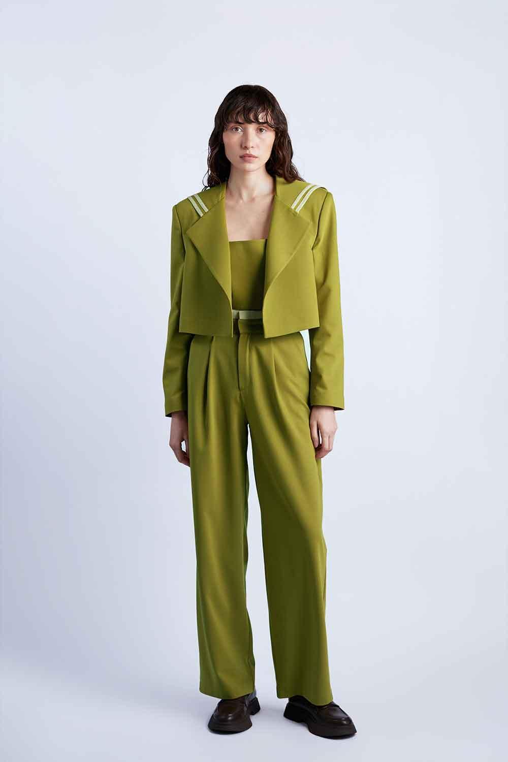 Wabi Sabi-Sail Crop Yeşil Ceket-Ceket-1-fleurdirect.live