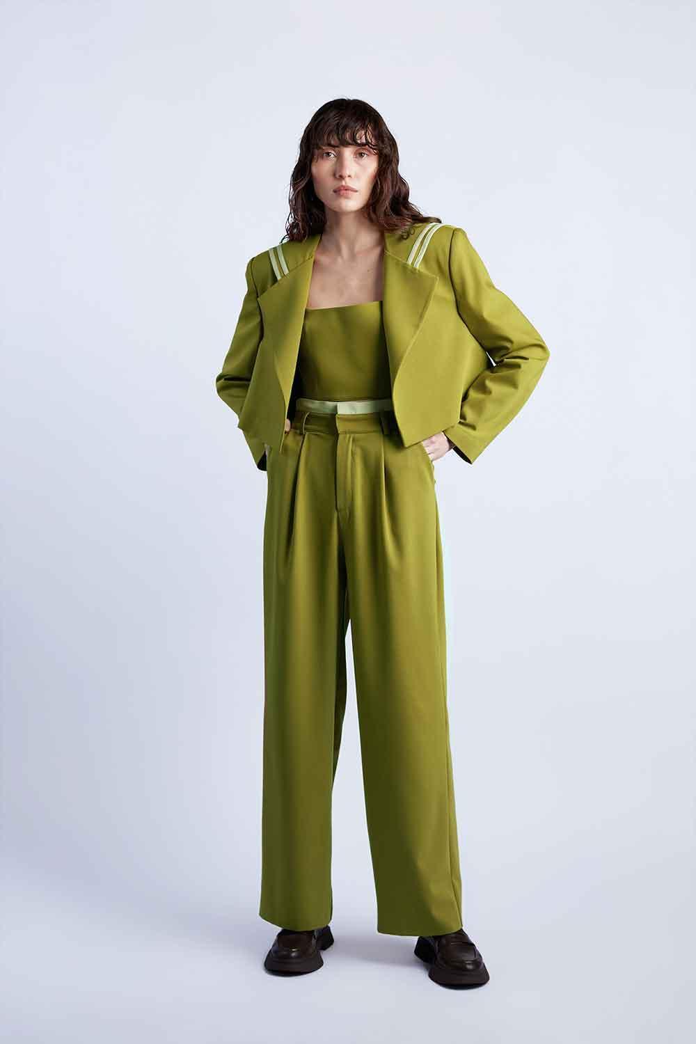 Wabi Sabi-Sail Crop Yeşil Ceket-Ceket-2-fleurdirect.live