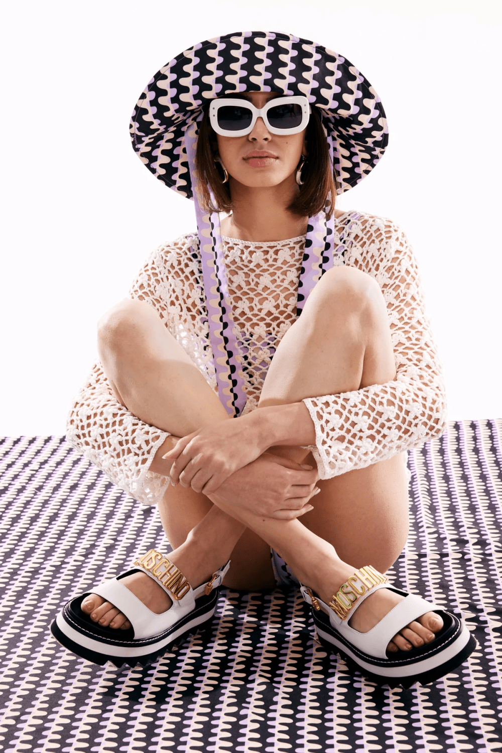 Wayt-Sonic Adventure Geometrik Desenli Çift Taraflı Kova Şapka-Bucket Hat-3-fleurdirect.live