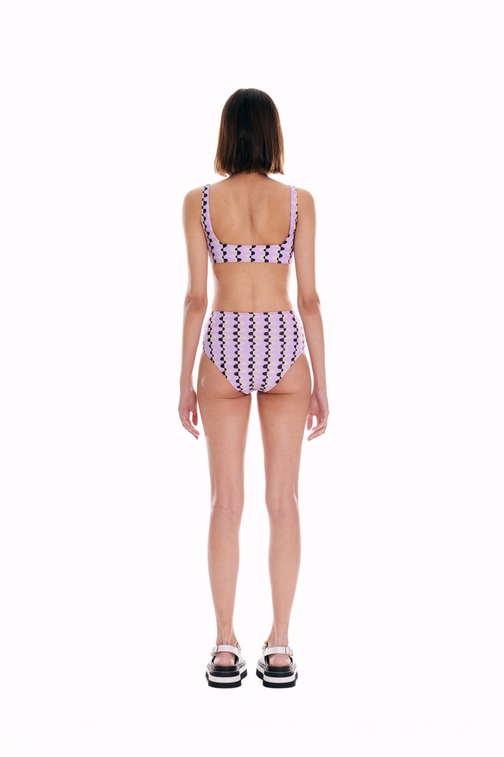 Wayt-Sonic Adventure Geometrik Desenli Yüksek Bel Lila Bikini Altı-Bikini & Mayo-5-fleurdirect.live