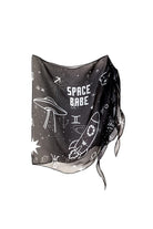 Wayt-Space Babe Gezegen Ve Burç Baskılı Siyah Pareo-Pareo & Bandana-1-fleurdirect.live