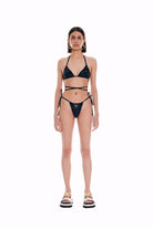 Wayt-Space Babe Gezegen Ve Burç Desenli İpli Siyah Bikini Üstü-Bikini & Mayo-4-fleurdirect.live
