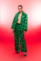 Wuen İstanbul-Wuen Green Mini Fur Coat-Kaban-1-fleurdirect.live