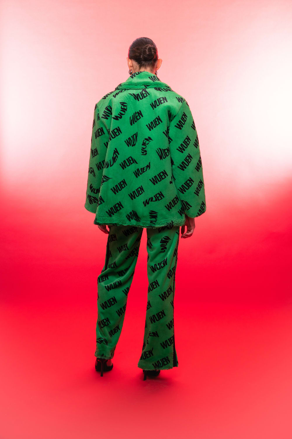 Wuen İstanbul-Wuen Green Mini Fur Coat-Kaban-2-fleurdirect.live
