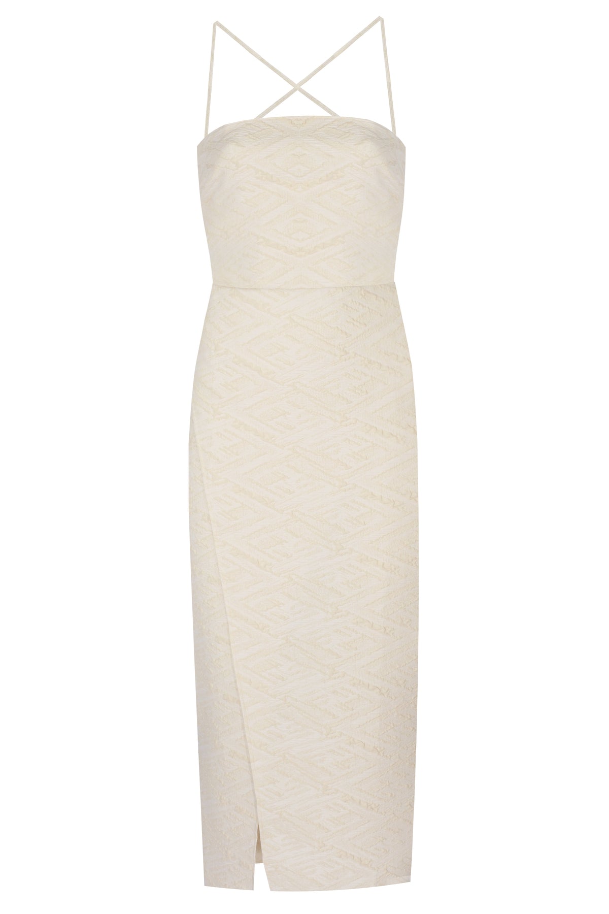 Yasemin Karagülle-Angela Dress Ecru-Elbise-1-fleurdirect.live