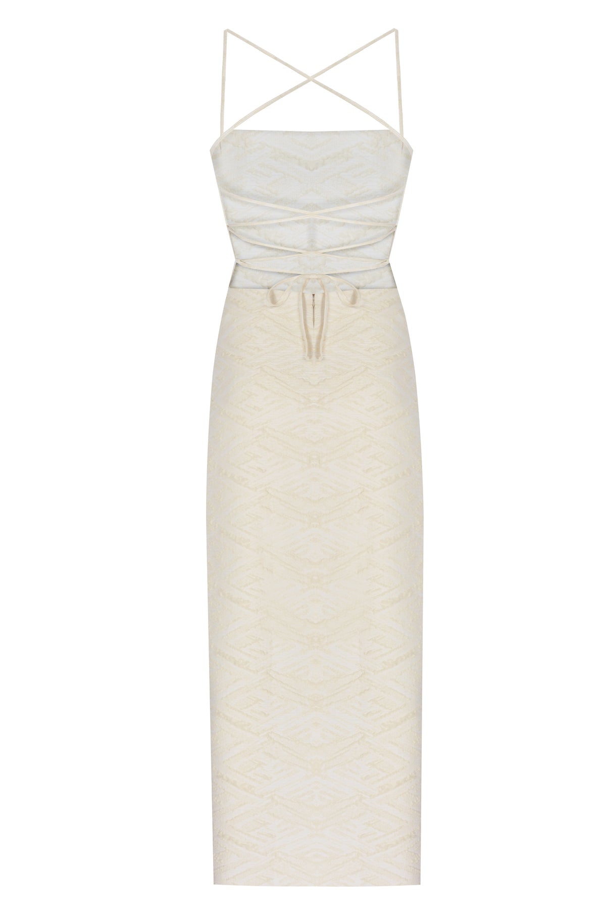 Yasemin Karagülle-Angela Dress Ecru-Elbise-2-fleurdirect.live