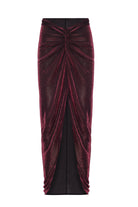 Yasemin Karagülle-Rowee Skirt Shiny Burgundy-Etek-1-fleurdirect.live
