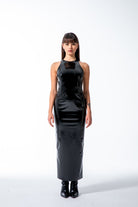 Yelda Alatekin-Blossom Black Midi Dress-Elbise-1-fleurdirect.live