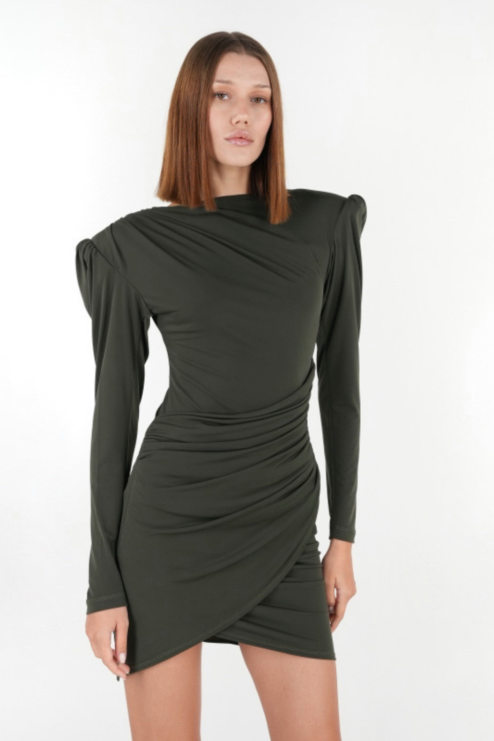 Zhiva-Alyssa Dress In Khaki-Elbise-3-fleurdirect.live