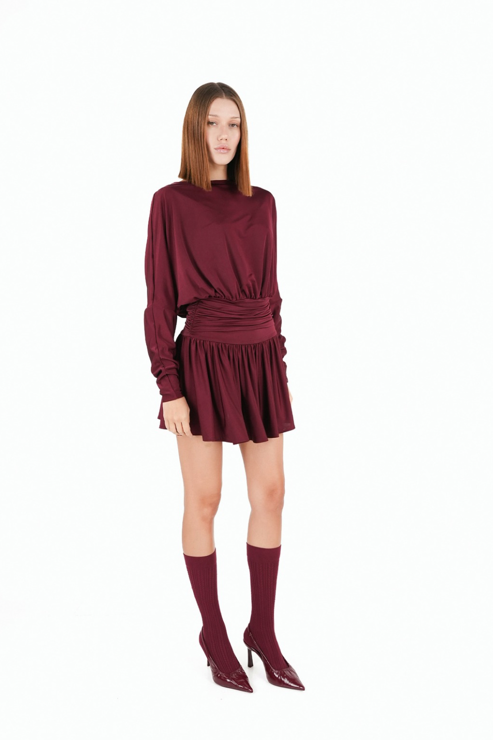 Zhiva-Lurenz Dress In Claret Red-Elbise-2-fleurdirect.live