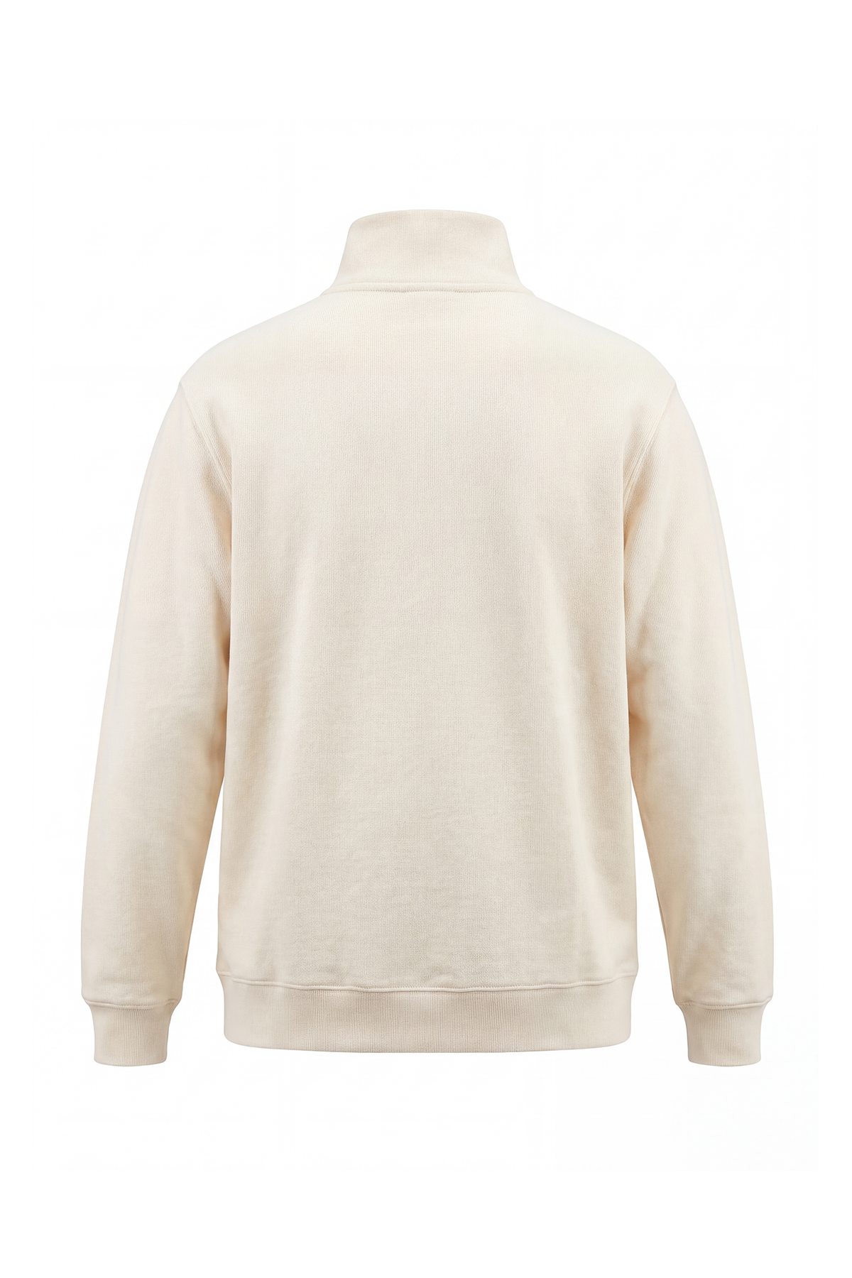 Erkek Relaxed Fit Half Zip Sweatshirt - Ekru
