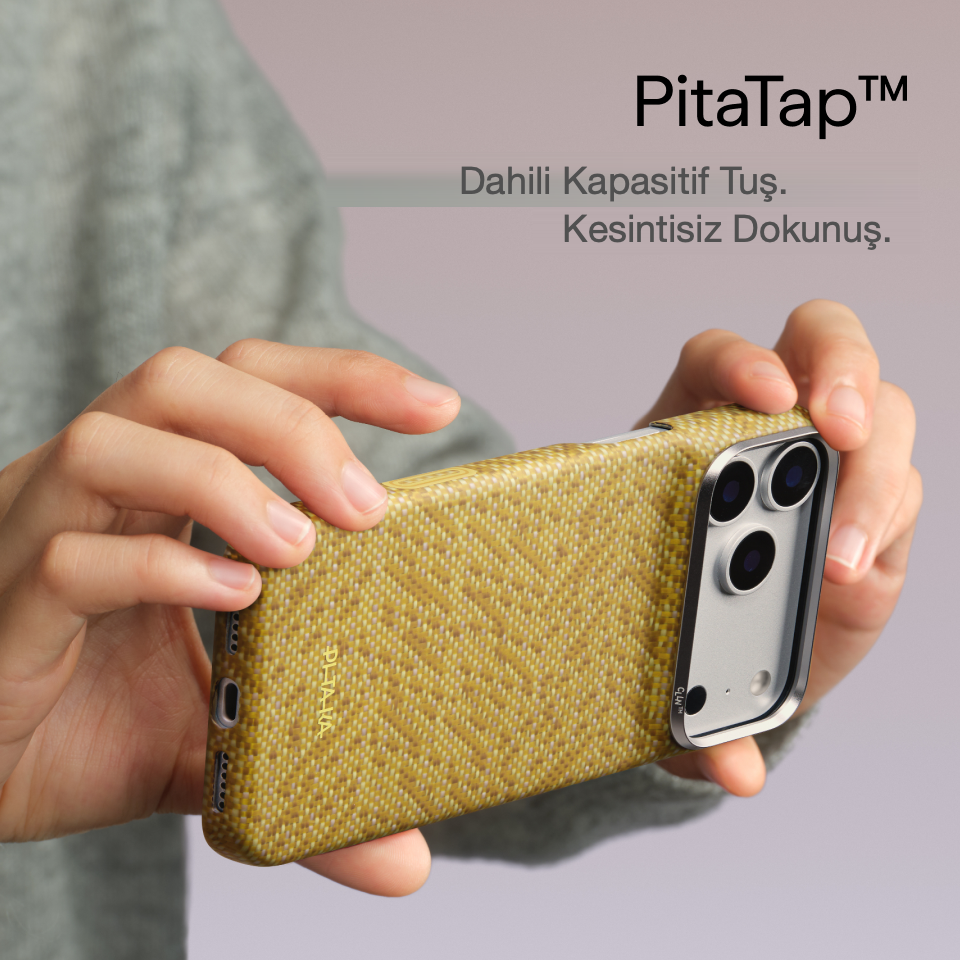 Iphone 18 Pro Max Karbon Kılıf Magsafe Uyumlu Aramid Fiber - Edge Golden Drift
