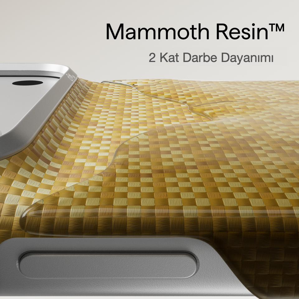 Iphone 18 Pro Max Karbon Kılıf Magsafe Uyumlu Aramid Fiber - Edge Golden Drift
