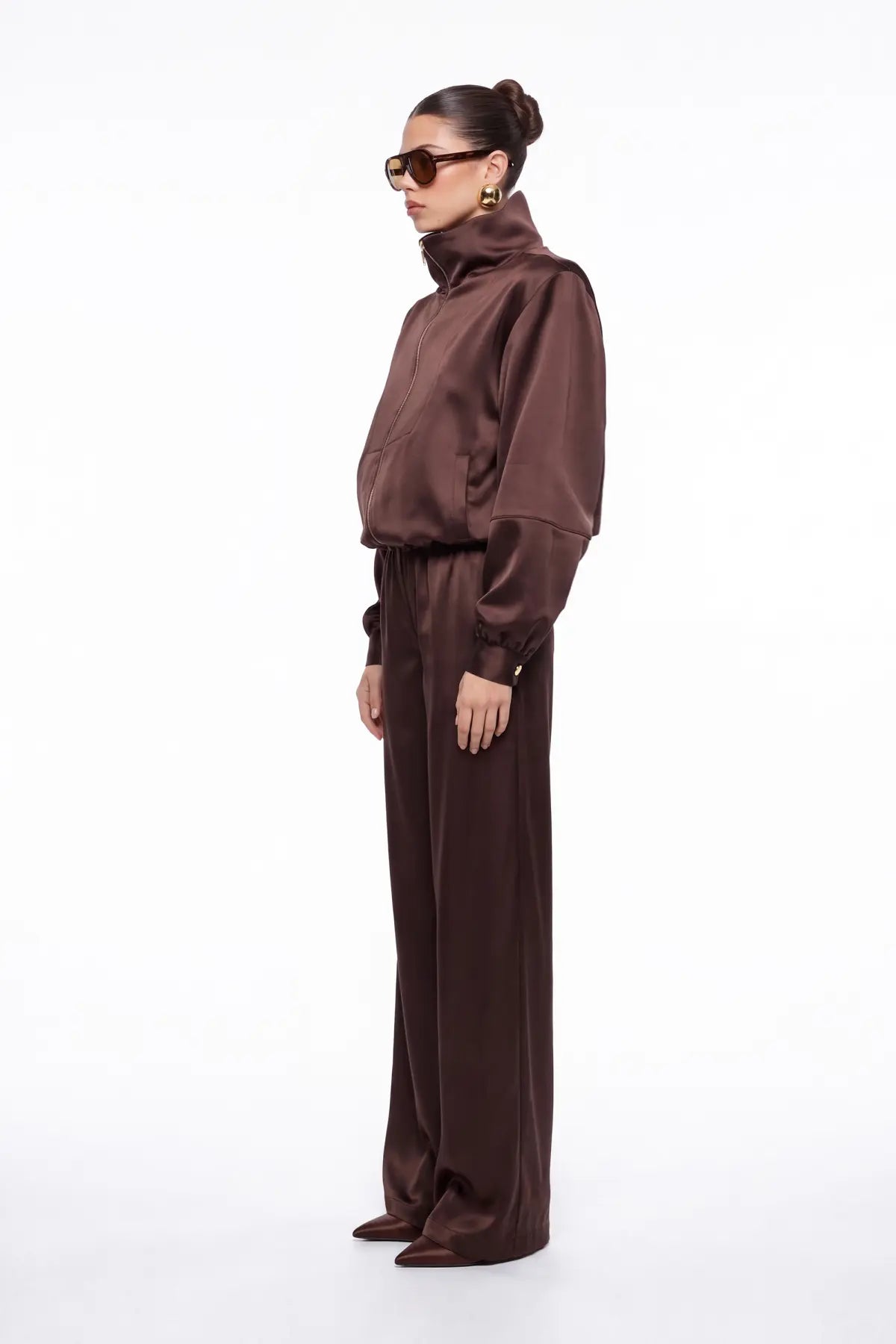 Kahverengi Saten Pantolon