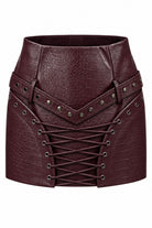 Lace-Up Mini Skirt