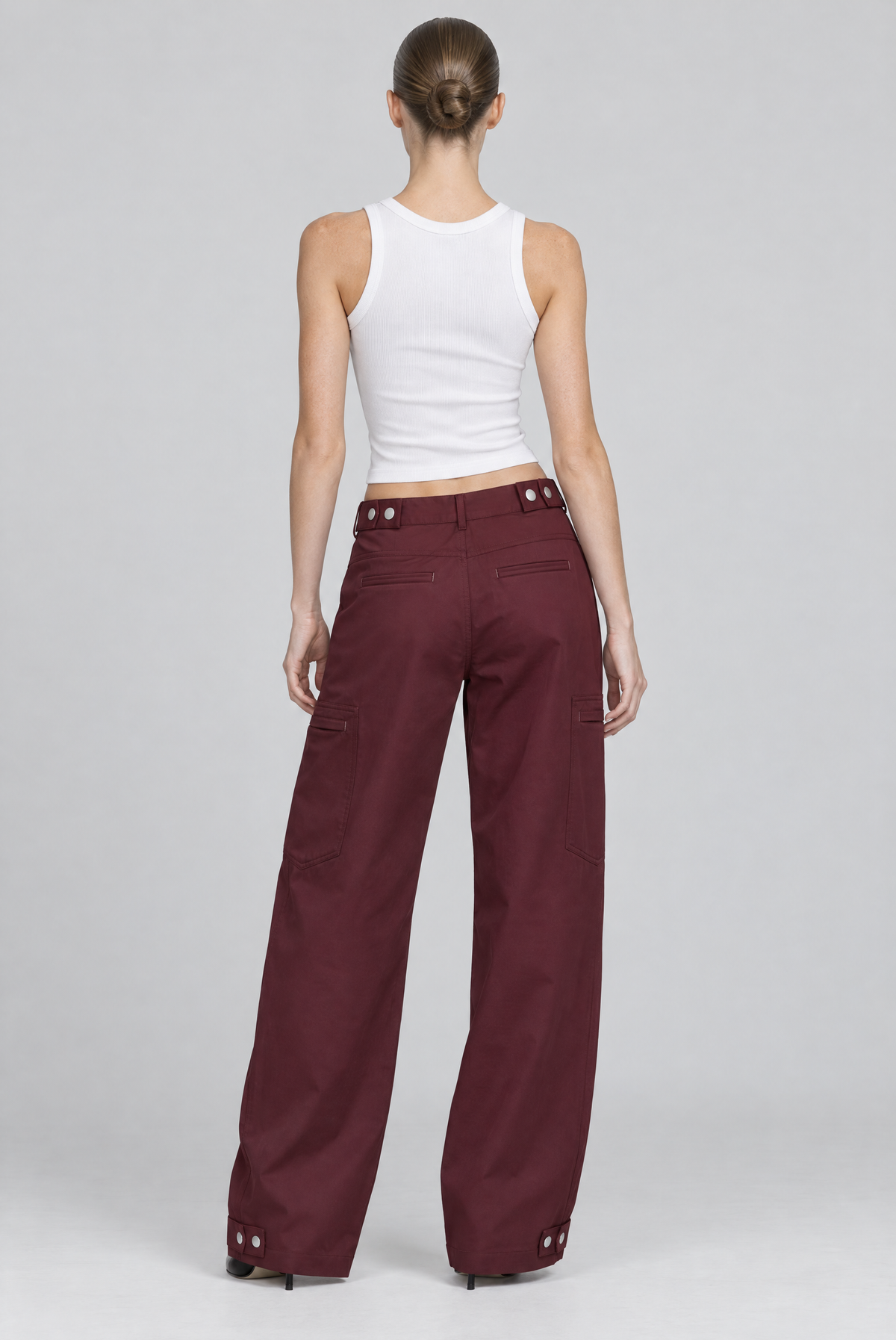 Lora Geniş Paça Pantolon Bordo