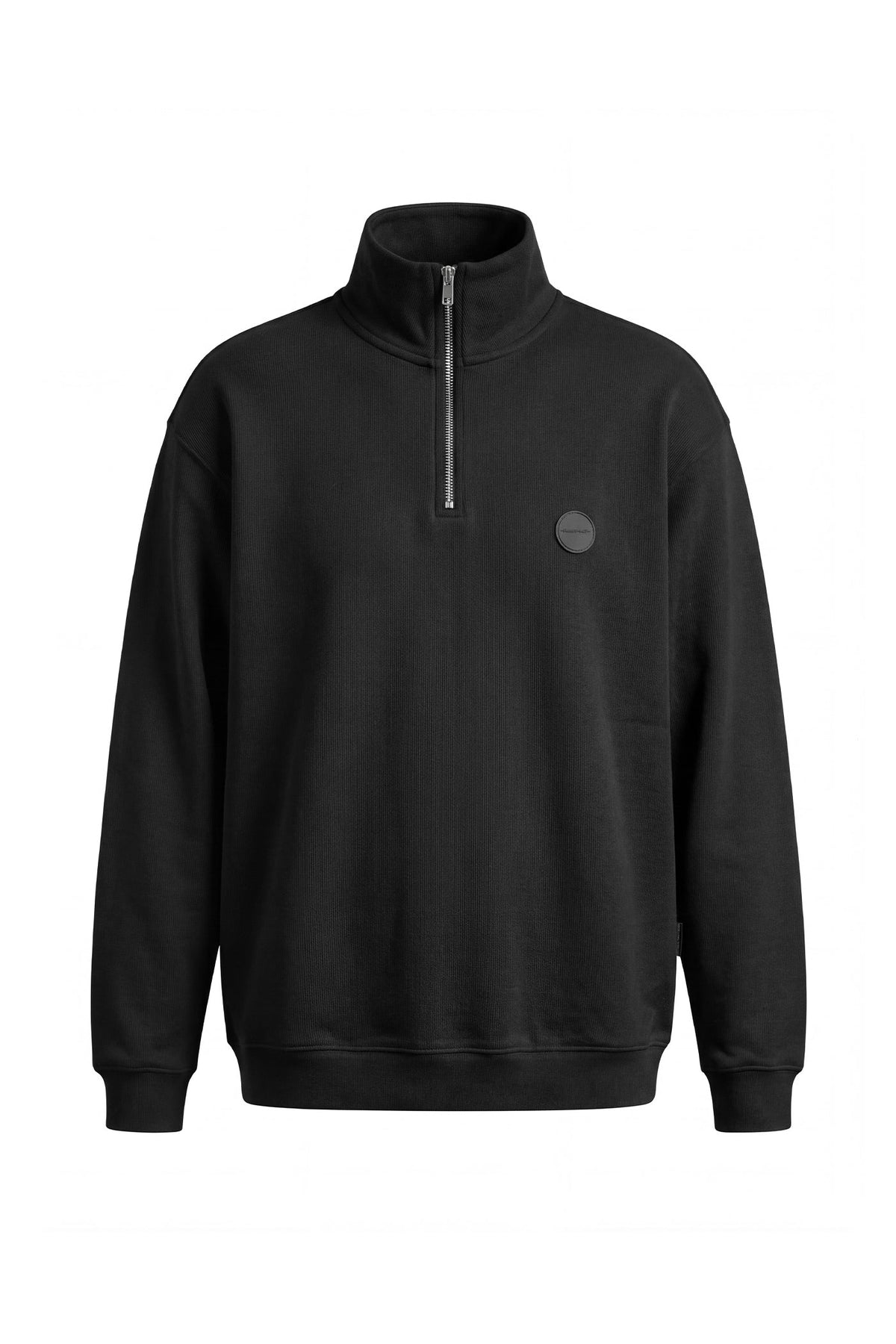 Erkek Relaxed Fit Half Zip Sweatshirt - Siyah