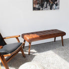 Napolyon Gerçek Deri Cappitone Bench