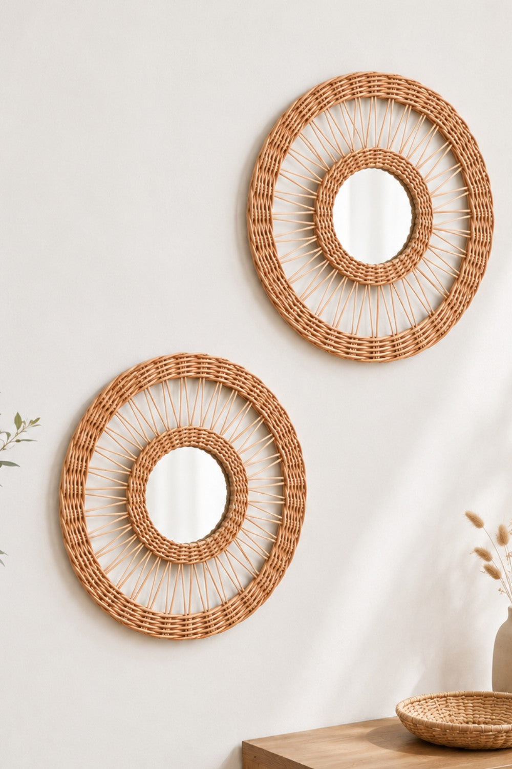 Duvar Aynası | El Yapımı Premium Rattan Ayna - 1