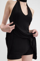 Lina Şortlu Elbise - Siyah - 6