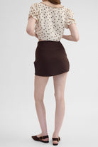 Sandra Şort Etek - Kahve - 3