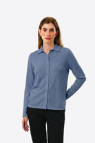 Slim Fit Kadın Gömlek, Mavi - 3