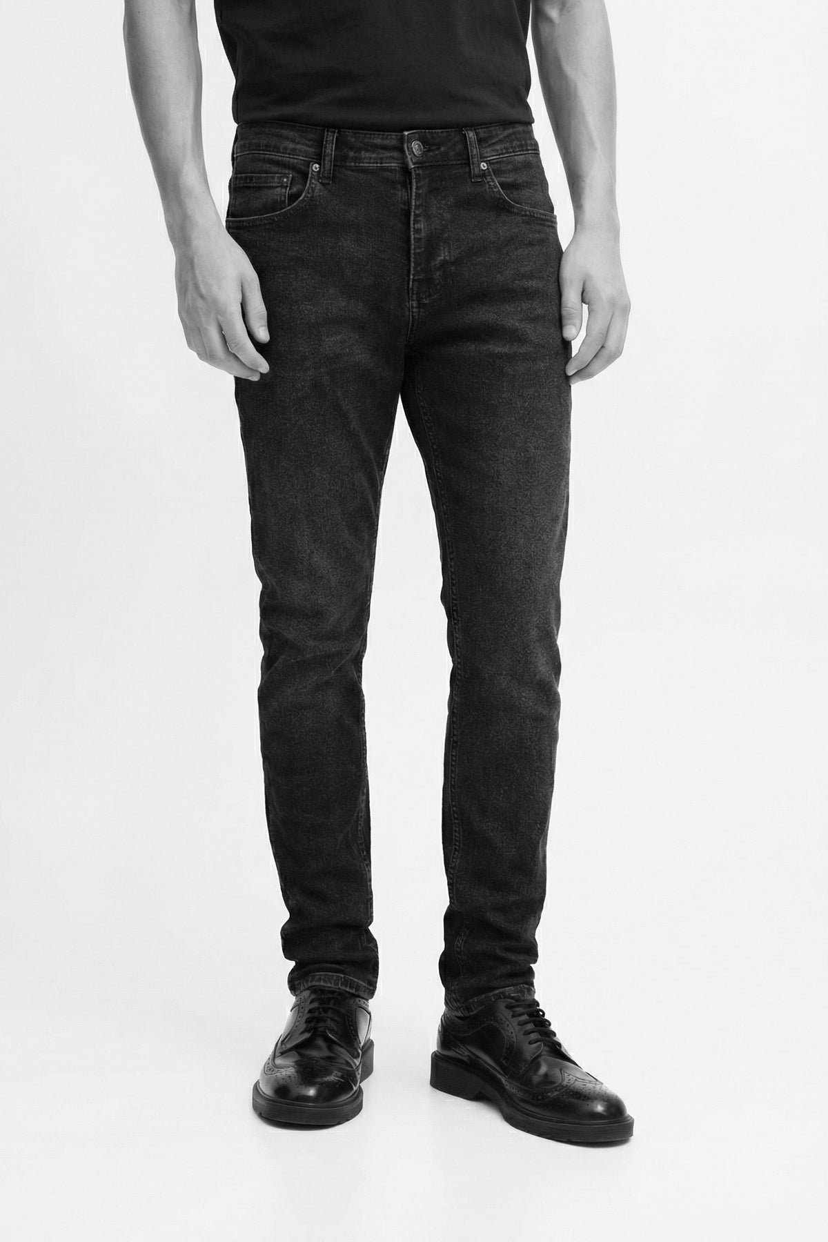 Comfort Fit Erkek Jean Pantolon, Siyah - 1