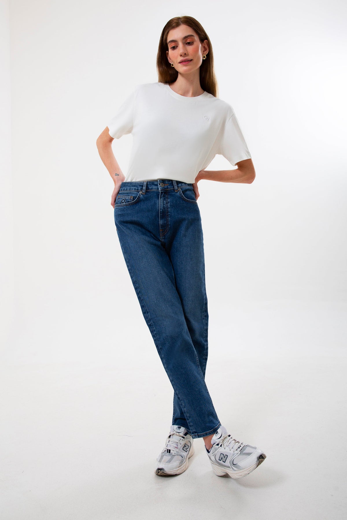 Yüksek Bel Comfort Fit Kadın Jean Pantolon, Mavi - 2