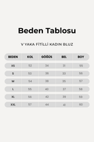 Fitilli V Yaka Uzun Kollu Kadın Bluz, Kahverengi - 7