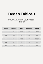 Polo Yaka Uzun Kollu Kadın Tişört, Pembe - 5