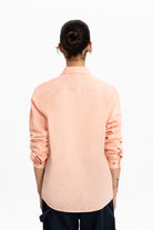 Keten Uzun Kollu Gömlek, Somon - 4