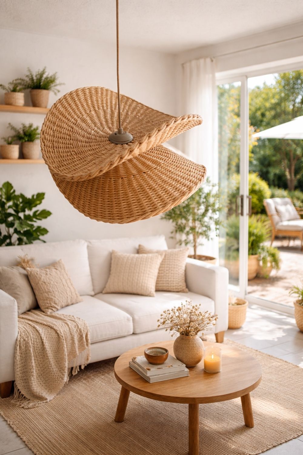 Vivian Doğal Rattan Sarkıt Avize - 2