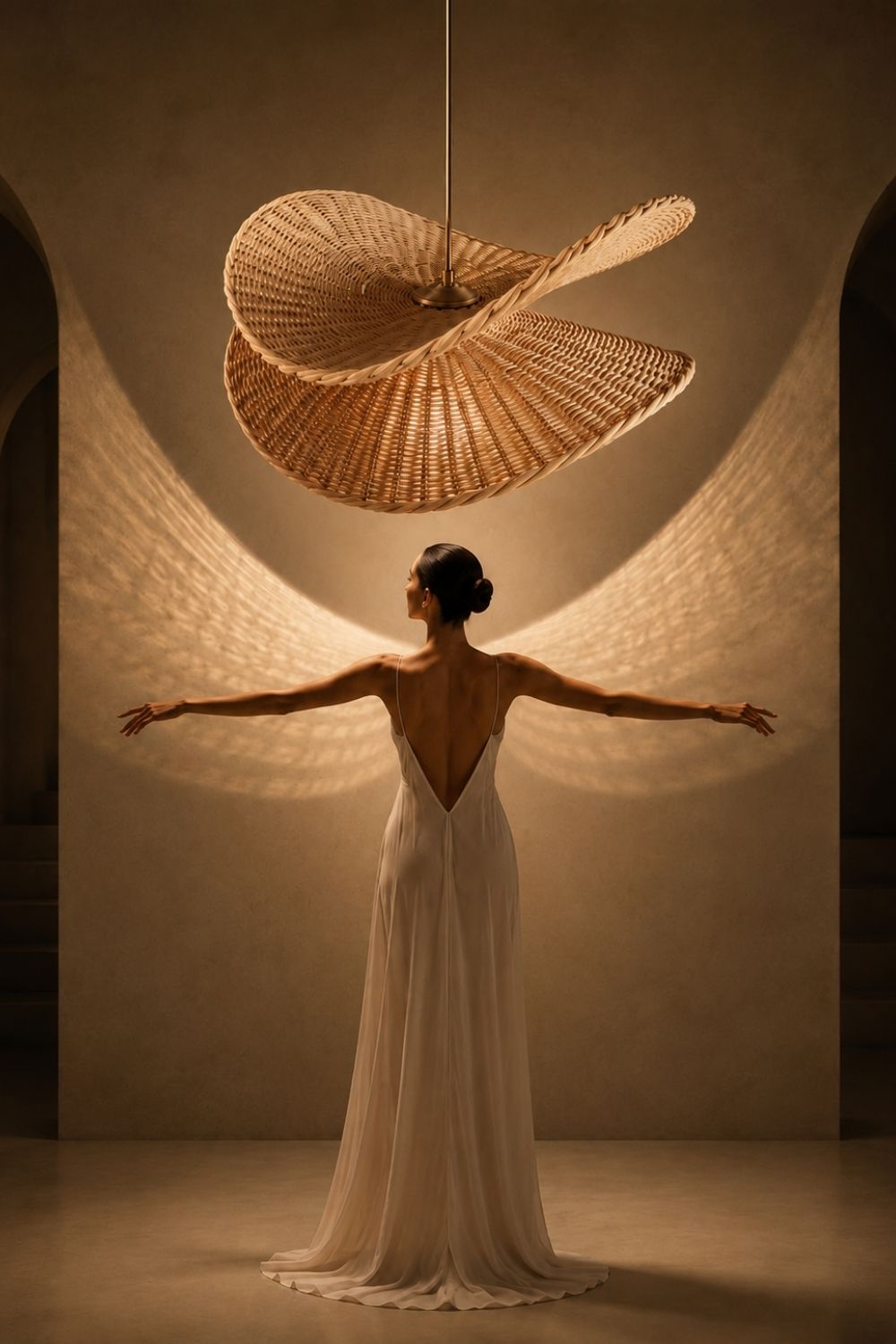 Vivian Doğal Rattan Sarkıt Avize - 3
