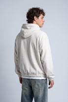 Kapüşonlu Kanguru Cepli Nakışlı Sweatshirt, Taş - 3
