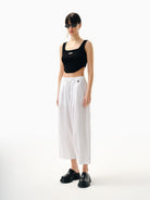 Crooked Triko Crop Top - Siyah - 0