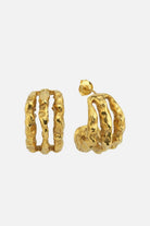 Linya Jewellery-Terty Amorf Üçlü Halka Küpe Gold-Küpe-1-fleurdirect.live
