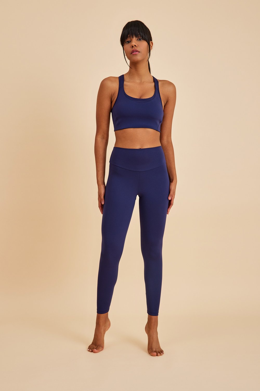 Amarelle-Sportive Lacivert Light Touch Uzun Toparlayıcı Spor Taytı-Activewear-3-fleurdirect.live