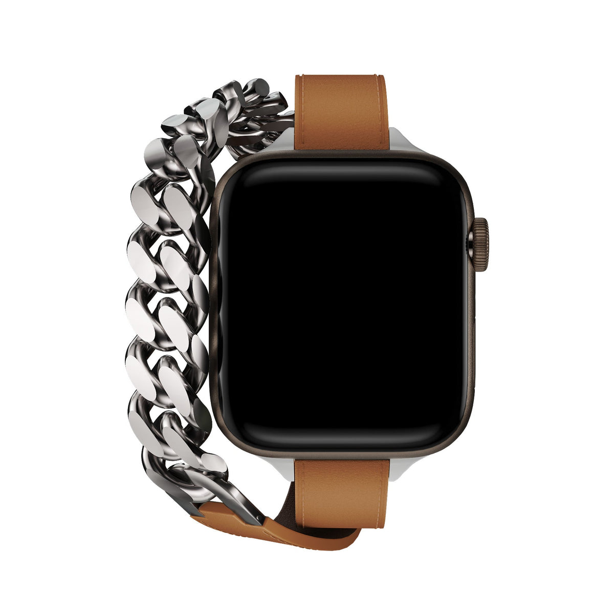 Apple Watch Uyumlu Double Tour Deri Kordon Taba