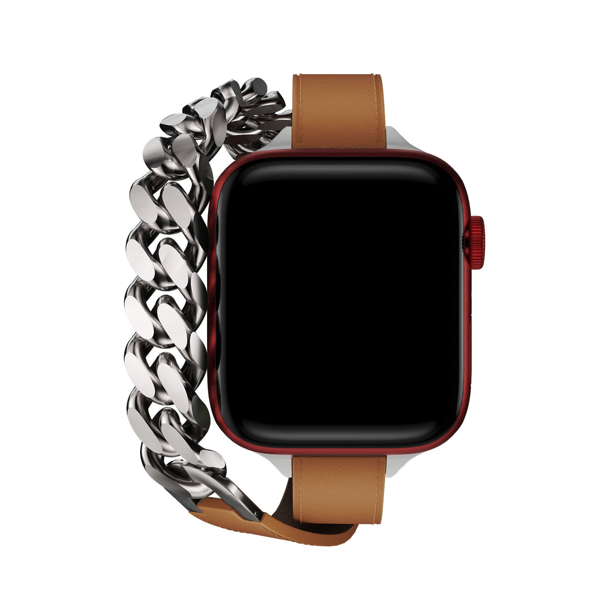 Apple Watch Uyumlu Double Tour Deri Kordon Taba