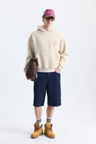 Boxy Fit Yazılı Kapüşonlu Sweatshirt