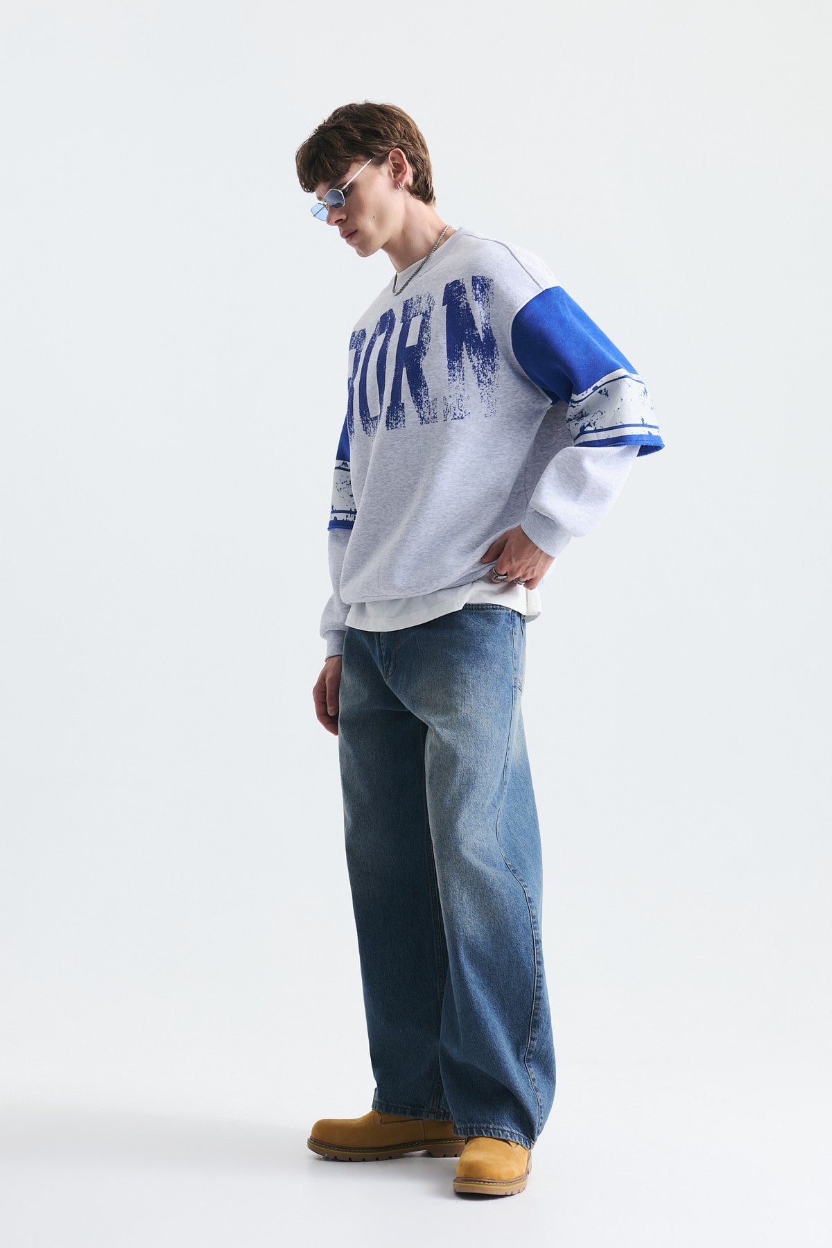 Oversize Çift Kollu Sweatshirt
