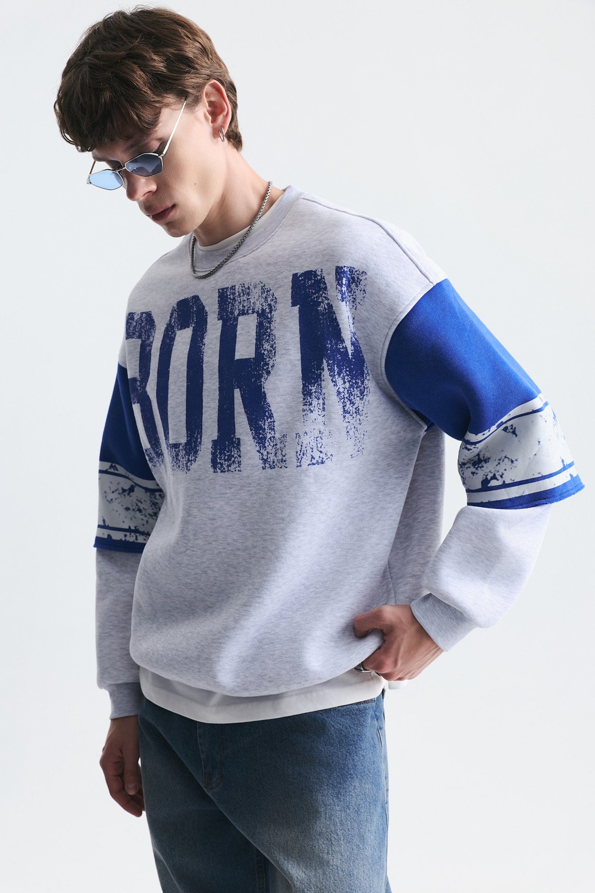 Oversize Çift Kollu Sweatshirt