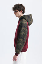Kamuflaj Desenli Fermuarlı Sweatshirt