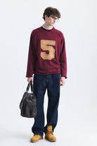 Oversize Rakam Baskılı Sweatshirt