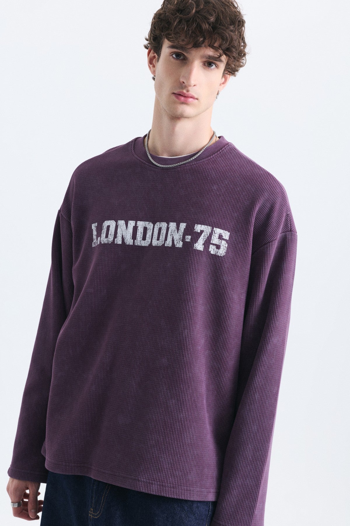 Dokulu London Baskılı Sweatshirt