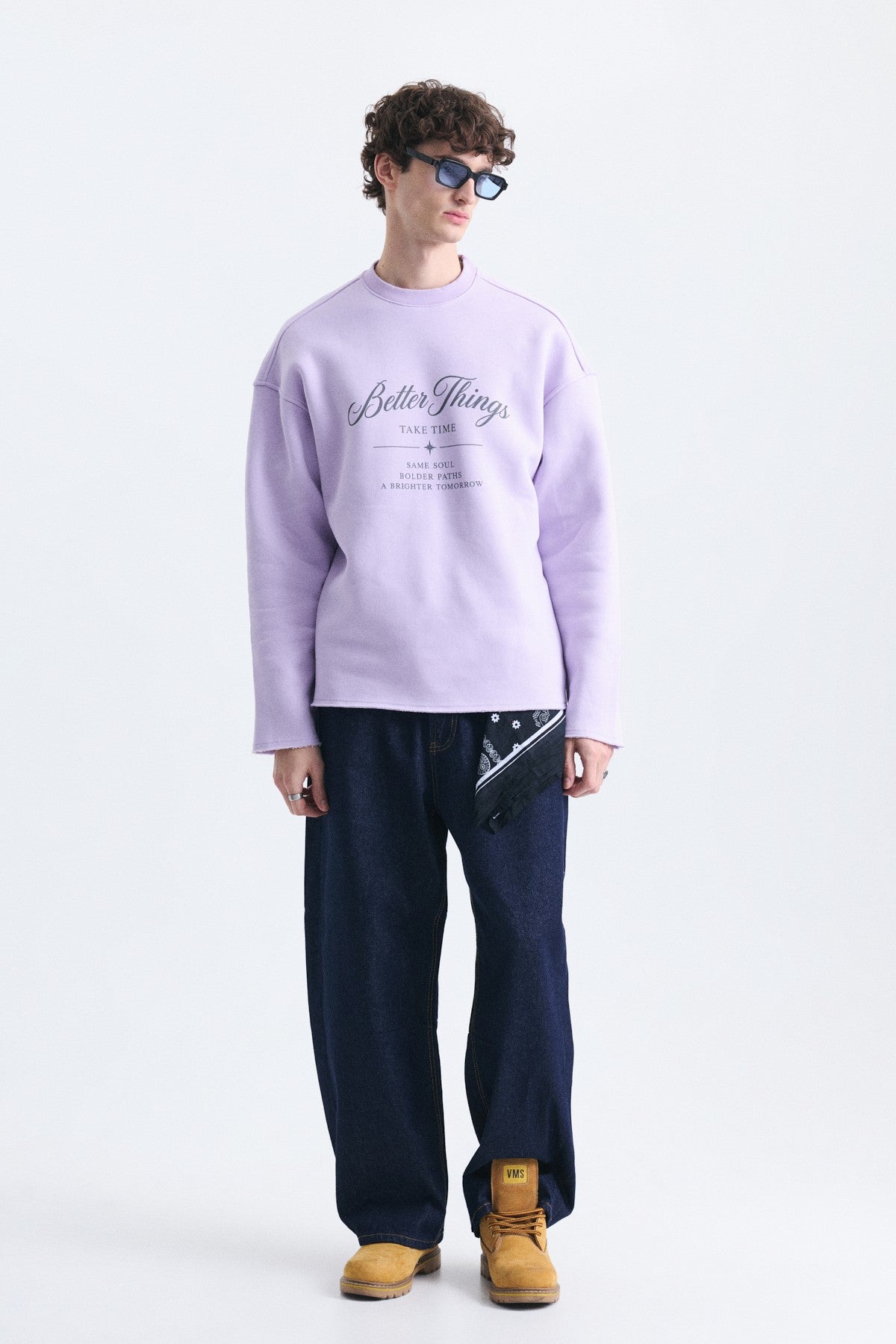 Oversize Yazı Baskılı Sweatshirt